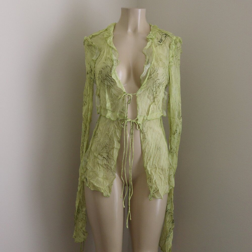Rat & Boa Lime Green Sheer Top - Picture 2 of 3